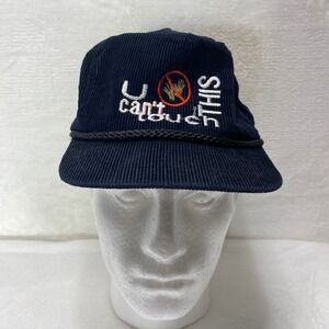 VTg "You Can't Touch This" Navy Blue Corduroy Cap Adjustable Strap